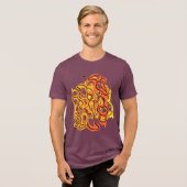 Hypnotische amorfe phantasmagoric moderne groovy Tri-Blend shirt (Voorkant volledig)