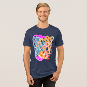 Hypnotische amorfe phantasmagoric moderne groovy Tri-Blend shirt (Voorkant volledig)