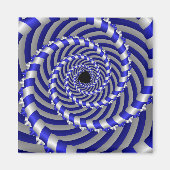 Hypnotische blauwe en witte spiraalmagneet magneet (Voorkant)