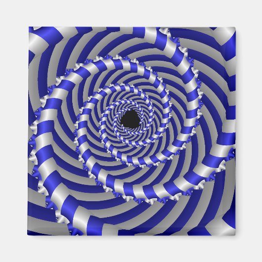 Hypnotische blauwe en witte spiraalmagneet magneet (Voorkant)