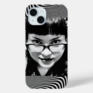 Hypnotische blik in zwart en wit iPhone 15 case