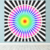 Hypnotische bloem opgerekt canvasprint canvas afdruk (Insitu (Houten vloer))