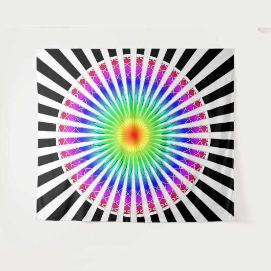 Hypnotische bloem wandkleed (Voorkant (horizontaal))