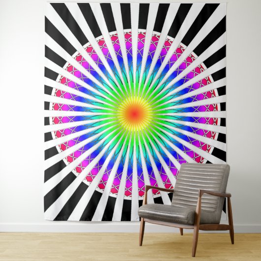 Hypnotische bloem wandkleed (In situ)