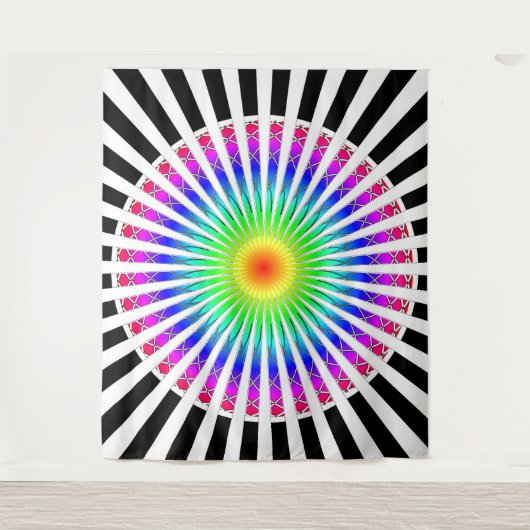 Hypnotische bloem wandkleed (Voorkant)