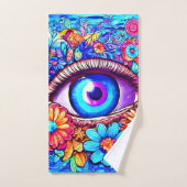 Hypnotische Bloemige Oog Bad Handdoek (Handdoek)