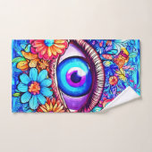 Hypnotische Bloemige Oog Bad Handdoek (Handdoek)