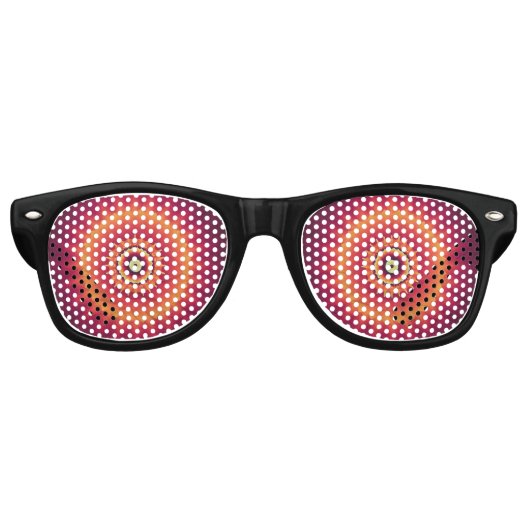 Hypnotische Bull's Eye Circulaire Party Shades Retro Zonnebril (Voorkant)