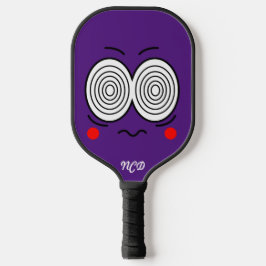 Hypnotische Cartoon Face Monogram Pickleball Paddl Pickleball Paddle