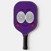 Hypnotische Cartoon Face Monogram Pickleball Paddl Pickleball Paddle (Achterkant)