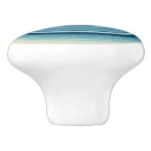 Hypnotische Cirkel Aqua Off-White Keramische Knop (Zijkant)