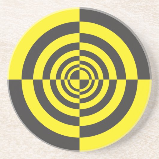 Hypnotische cirkels zandsteen onderzetter (Voorkant)