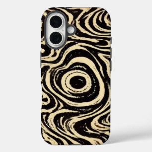 Hypnotische Draaiing Zwart & Crème Abstract Hoesje