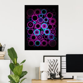 Hypnotische Elektrische Synthwave Matrix Digitale Poster