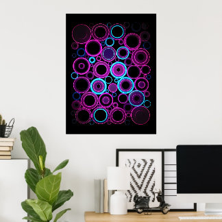 Hypnotische Elektrische Synthwave Matrix Digitale Poster