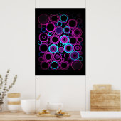 Hypnotische Elektrische Synthwave Matrix Digitale Poster (Keuken)