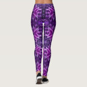 Hypnotische fractal diepe paarse bloem leggings (Achterkant)