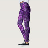 Hypnotische fractal diepe paarse bloem leggings (Links)