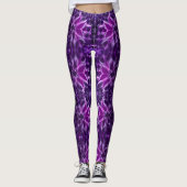 Hypnotische fractal diepe paarse bloem leggings (Voorkant)
