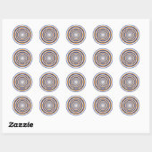 Hypnotische Fuzzy White Crazy Circulaire Vortex Di Ronde Sticker (Vel)
