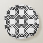 Hypnotische Geweven Labyrint Ronde Kussen (Achterkant)