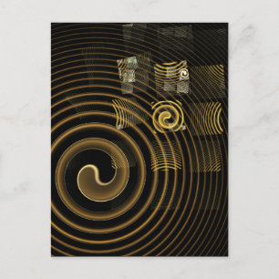 Hypnotische Gouden Golven Moderne Abstracte Kunst Briefkaart