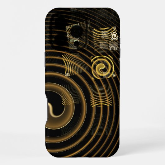 Hypnotische Gouden Golven Moderne Abstracte Kunst iPhone Hoesje (Achterkant)