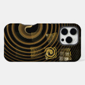 Hypnotische Gouden Golven Moderne Abstracte Kunst iPhone Hoesje (Achterkant horizontaal)