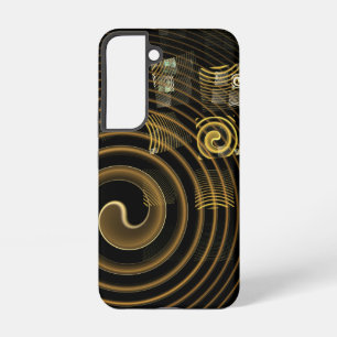 Hypnotische Gouden Golven Moderne Abstracte Kunst Samsung Galaxy Hoesje