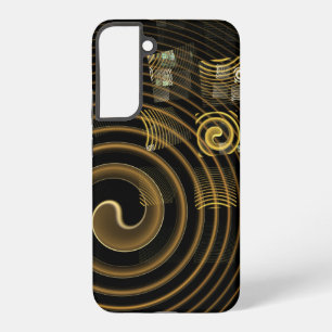 Hypnotische Gouden Golven Moderne Abstracte Kunst Samsung Galaxy Hoesje