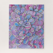 Hypnotische handgetekende Paarse organische wervel Legpuzzel (Verticaal)