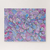 Hypnotische handgetekende Paarse organische wervel Legpuzzel (Horizontaal)