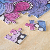 Hypnotische handgetekende Paarse organische wervel Legpuzzel (Zijkant)