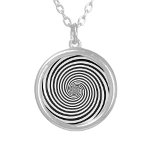 Hypnotische hypnose spiraal Ketting<br><div class="desc">Voeg een draai toe aan uw sieraden collectie met ons zilveren ketting met een betoverend zwart-wit Hypnose spiraalontwerp - de perfecte geest en tijdverdrijver! Dit in het oog springende stuk vangt de allure van optische illusies, waardoor een duizelingwekkend effect ontstaat dat iedereen aantrekt. Of je nu gefascineerd bent door het...</div>