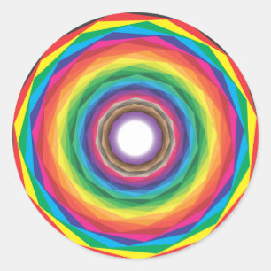 hypnotische kleurstaal ronde sticker