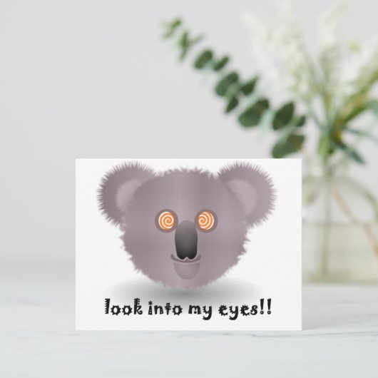 hypnotische koala briefkaart (Staand voorkant)