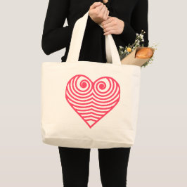 Hypnotische Liefde – Minimalistische Rode Gecontou Grote Tote Bag