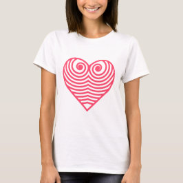 Hypnotische Liefde – Minimalistische Rode Gecontou T-shirt