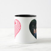 Hypnotische Liefde – Minimalistische Rode Hart Fot Mok (Midden)