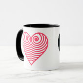 Hypnotische Liefde – Minimalistische Rode Hart Fot Mok (Voorkant links)