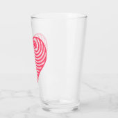 Hypnotische Liefde – Minimalistische Rode Omlijnde Glas (Links)