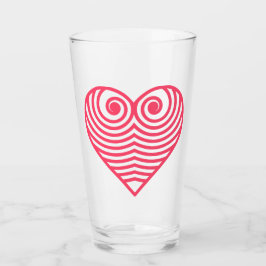 Hypnotische Liefde – Minimalistische Rode Omlijnde Glas