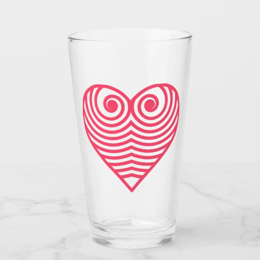Hypnotische Liefde – Minimalistische Rode Omlijnde Glas (Voorkant)