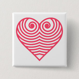 Hypnotische Liefde – Minimalistische Rode Omlijnde Vierkante Button 5,1 Cm