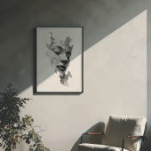 Hypnotische lijnen: ingewikkeld monochroom gezicht poster