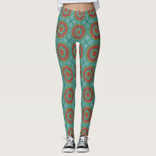 Hypnotische mandalaïsche bloem leggings