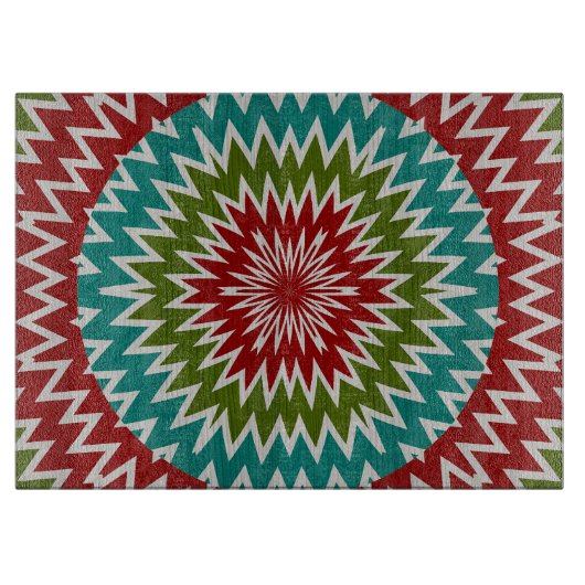 Hypnotische mandalaïsche bloem snijplank (Voorkant)