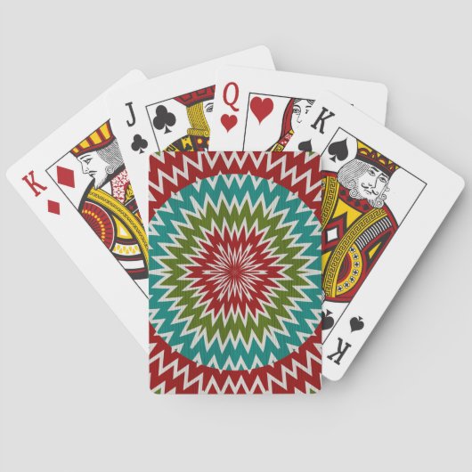 Hypnotische mandalaïsche bloem speelkaarten (Achterkant)