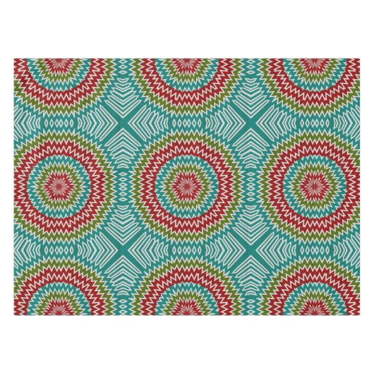 Hypnotische mandalaïsche bloem tafelkleed (Voorkant (Horizontaal))