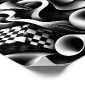 Hypnotische monochrome geometrie – 3D optische ill Poster (Hoek)